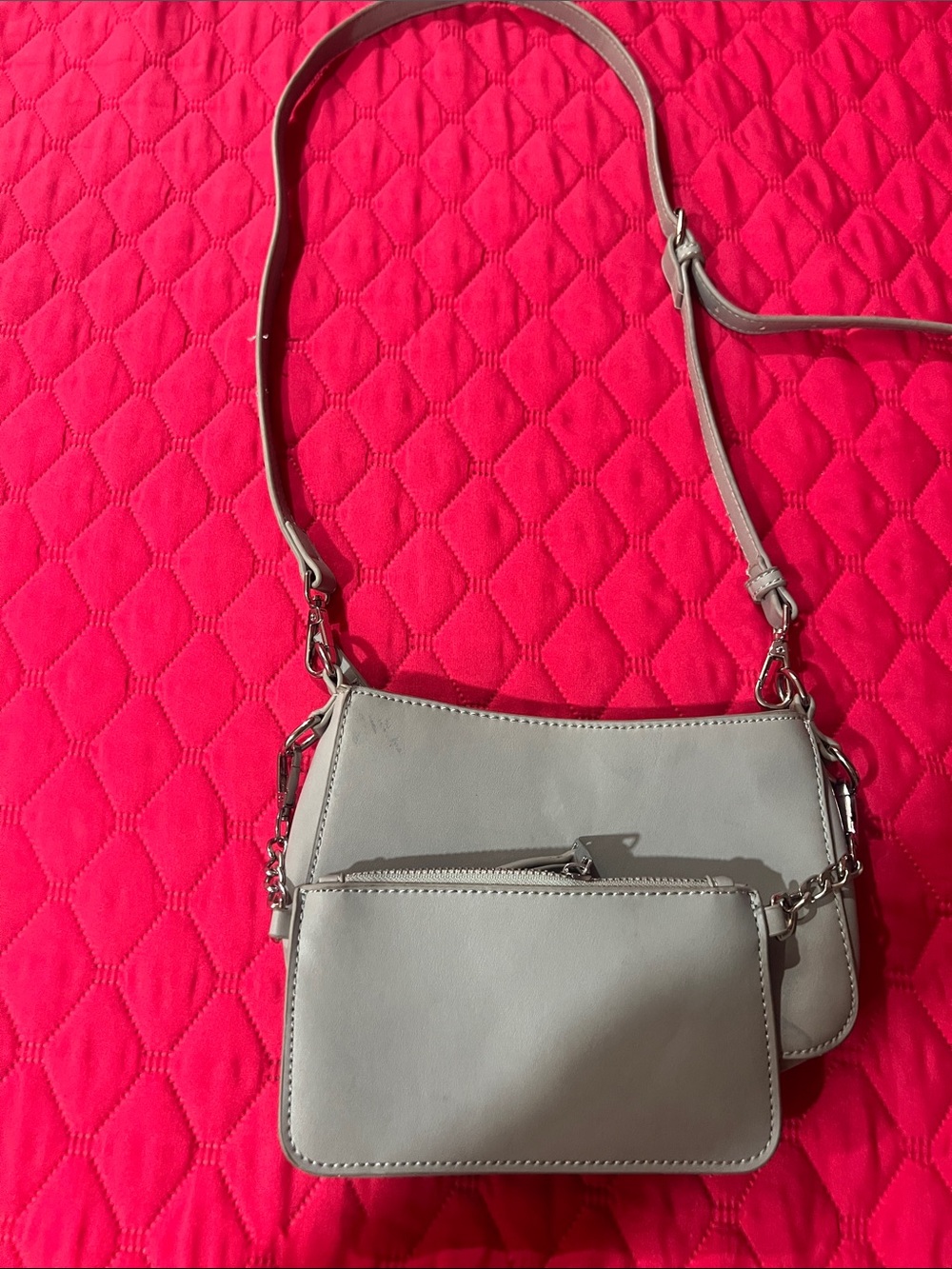 bp Light Gray Convertible Crossbody Bag with Removable Pouch